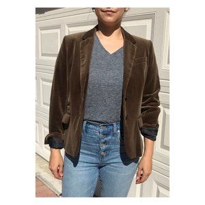 J.Crew Olive/Moss Schoolboy Velvet Blazer